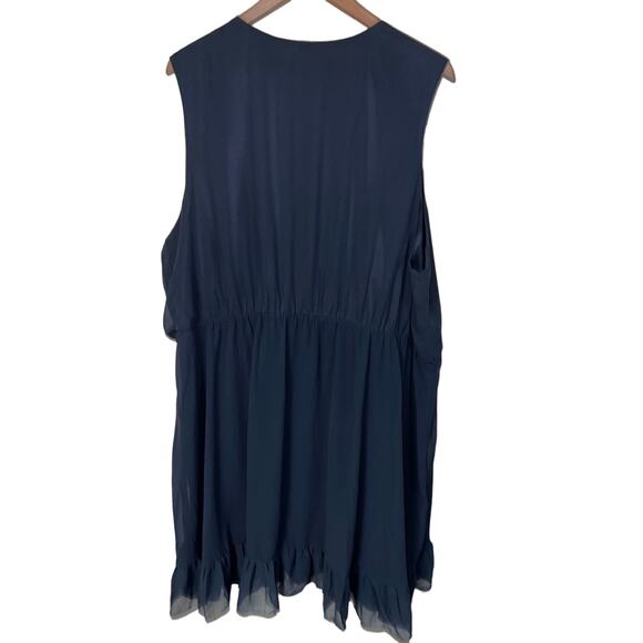 Flirty Wrap DRESS Mini Skater Maurices 3X 24W/26W Chiffon Ruffle Swing Lined NEW - Picture 3 of 10